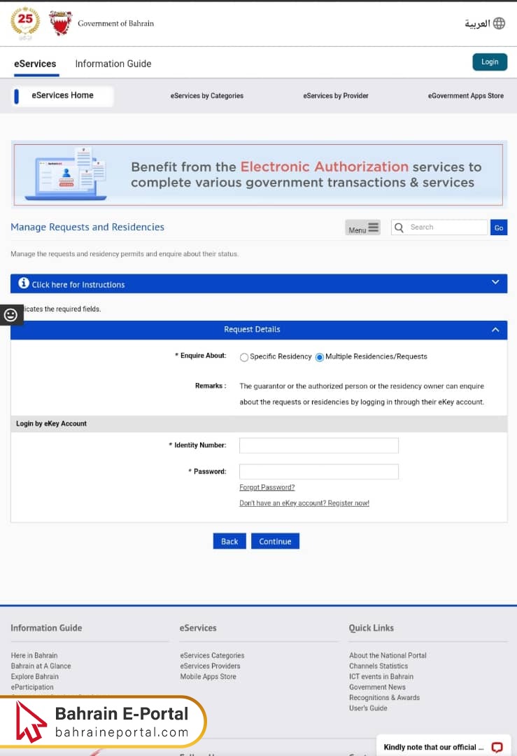 Bahrain Residence Permit Certificate