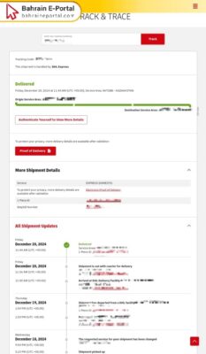 DHL Bahrain Tracking Number Steps